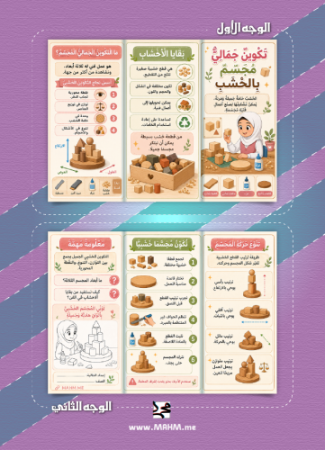 طوية تكوين مجسم بالخشب للصف الرابع بنات PDF وWord
