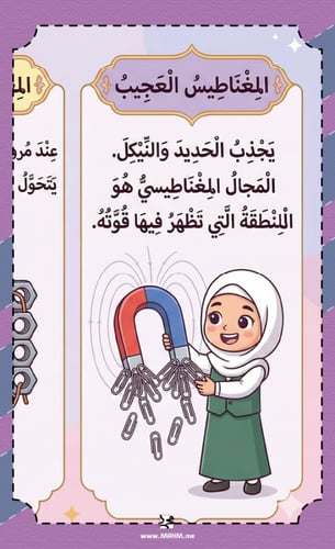 ⚡ مطوية "نور وعلم" – الكهرباء والمغناطيس لِأميرات...