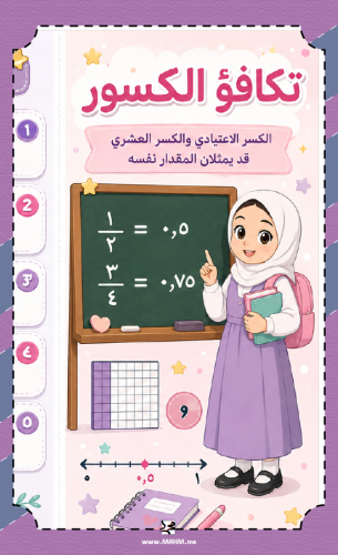 مطوية "تكافؤ الكسور العشرية" المتميزة – خياركِ الأ...