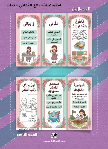 مطوية "الحقوق والمسؤوليات" المبدعة – رفيقة الطالبة...