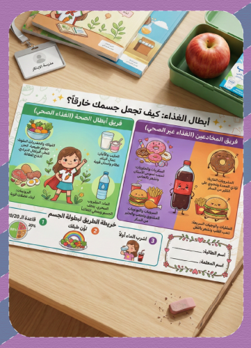مهمة أدائية "أبطال الغذاء" للطالبات - اجعلي التعلم...