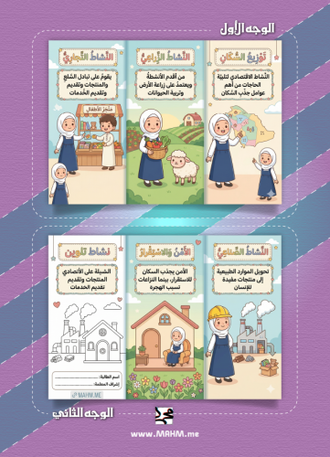 مطوية ونشاط "توزيع السكان (العوامل البشرية)" – جاه...