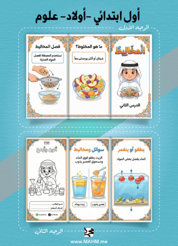 مطوية "المخاليط" – استكشافٌ ممتع لتركيب وفصل الموا...