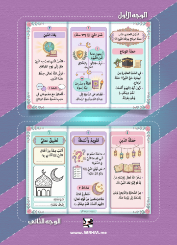 مطوية ونشاط "حجة الوداع ووفاة النبي ﷺ" – جاهزة للط...