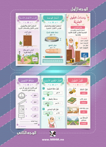 مطوية + ورقة عمل تفاعلية لدرس وحدات الطول المترية...