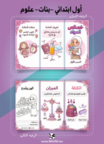 مطوية "خصائص المواد" – رحلة استكشاف ممتعة لأميرات...