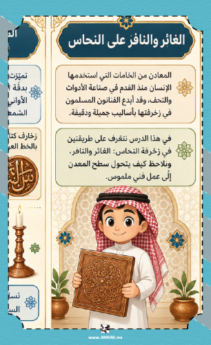 مطوية الغائر والنافر على النحاس للصف السادس بنين ج...