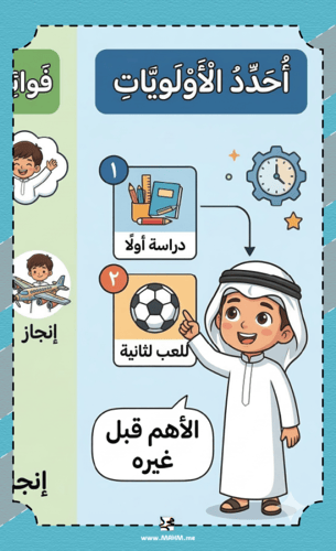 اصنع من طفلك بطلاً للإنجاز! مطوية "تنظيم الوقت: طر...