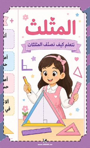 مطوية جاهزة للطباعة لتبسيط درس المثلث لطالبات الصف...
