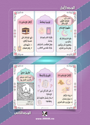 مطوية ونشاط "المرتبة الأولى: الإسلام" – جاهزة للطب...