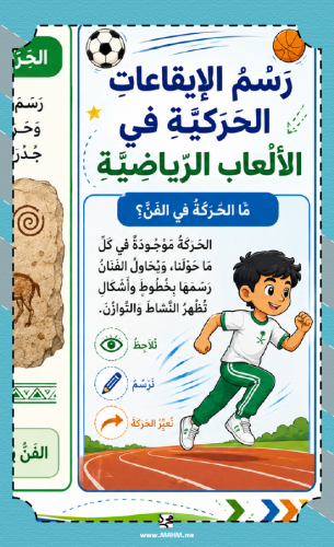 مطوية تربية فنية جذابة عن رسم الإيقاعات الحركية في...