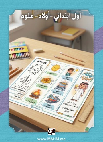 مطوية "لون وتعلّم" لدرس الطاقة والحرارة – رحلة تفا...