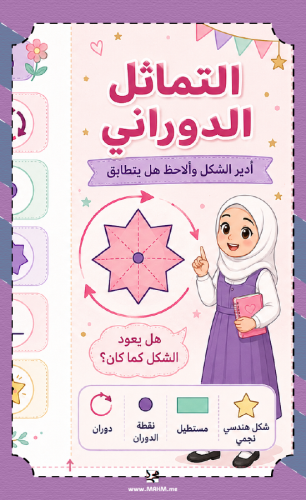 مطوية "التماثل الدوراني" الإبداعية – لأميرات الصف...