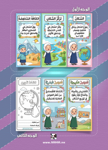 مطوية ونشاط "السكان" – جاهزة للطباعة، وتجعل درس ال...