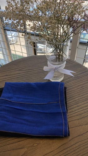 طرحه لنن نصين لون نيلي