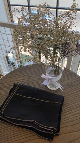 طرحة لنن نصين لون اسود