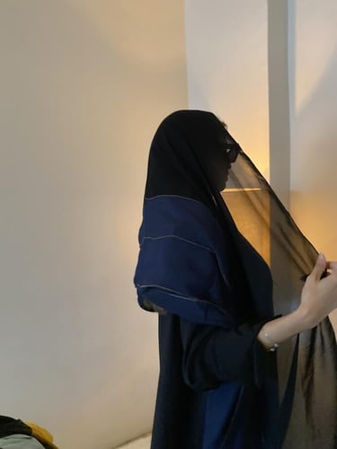 طرحة لنن لون كحلي