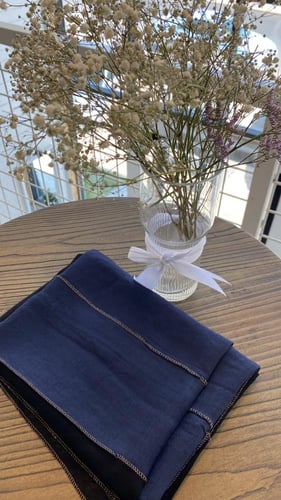 طرحة لنن لون كحلي