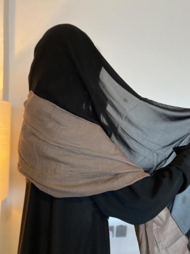 طرحة لنن لون بني