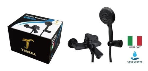 Complete Italian model black shower mixer