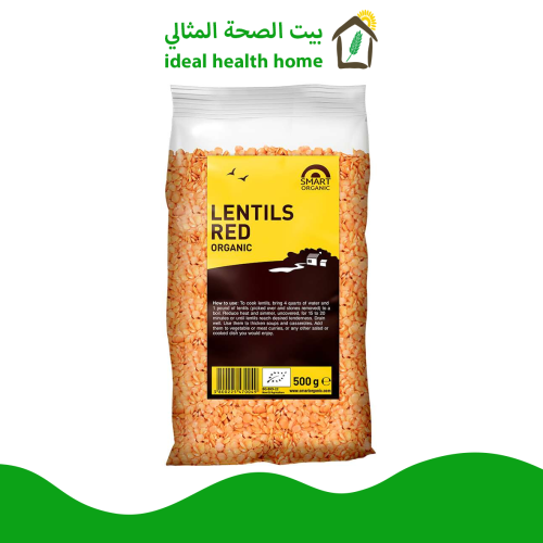 عدس أحمر عضوي، سمارت أورجانيك، 500جم