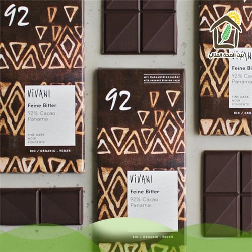 شوكولاته داكنة عضوية 92% 80جم