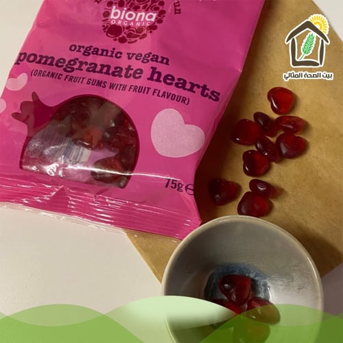 حلاوة القلوب بالرمان العضوية نباتية خالية من الجلو...