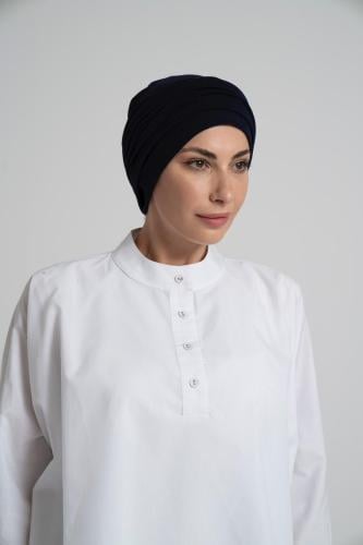 توربان لف مع قطعة متصلة - كحلي