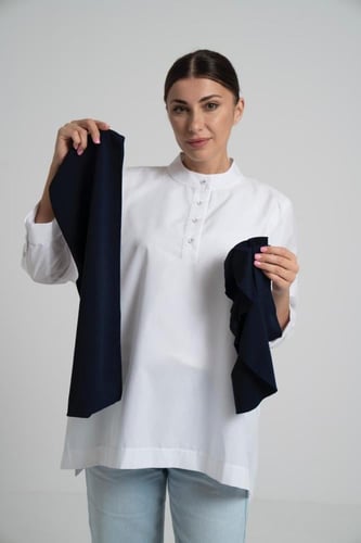 توربان مع غطاء رقبة - كحلي