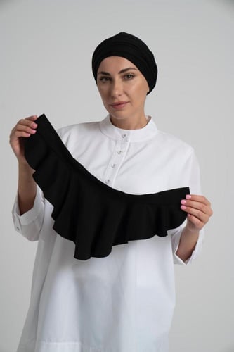 توربان مع غطاء رقبة - أسود