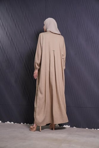 عباية عملية لون بيج فاتح- عباية سفر و حج بجيوب وسح...