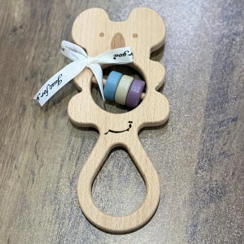 Rattle toy with name engraving - custom order