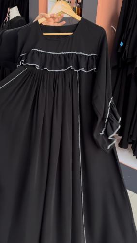 عبايه بايطار ابيض + طرحه مجانآ