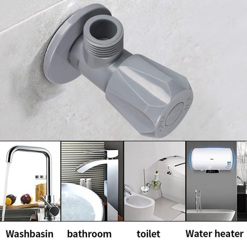محبس زاوية 1/2 بوصة بلاستيك رمادي