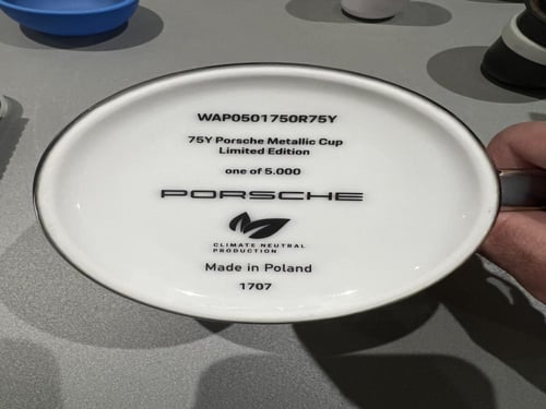 كوب قهوة ذكرى بورش 75 عام فضي 500 مل نسخة من 5000...