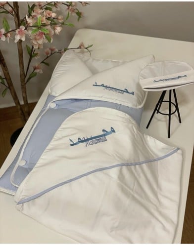 طقم مواليد 3 قطع سماوي