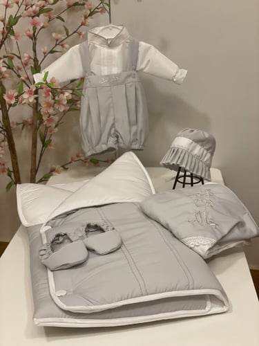 طقم مواليد رمادي 6 قطع