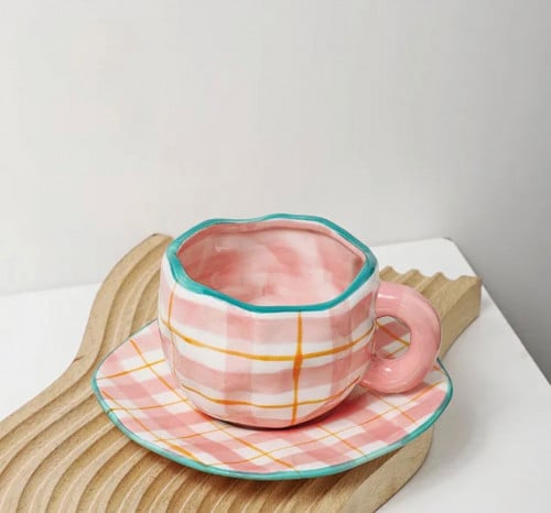 كوب وردي(صناعة يدوية)