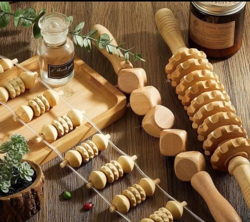 مجموعة تدليك ونحت الجسم بالخشب