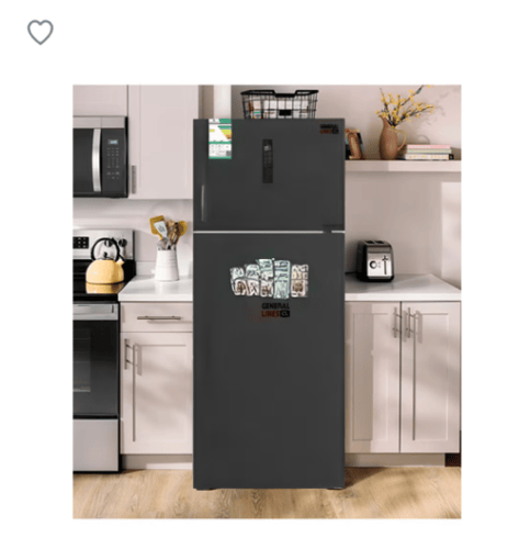 ثلاجة جنرال لاينز ببابين، سعة 20.5 قدم ، لون ستيل...