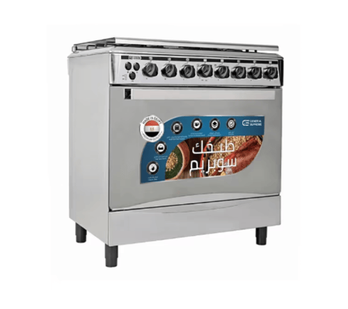 جنرال سوبريم فرن غاز، 5 شعلات ،60*90سم، استيل، اشع...
