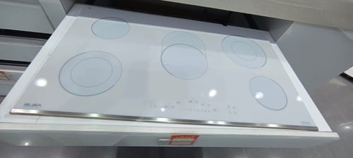 إلبا الايطالية سطح سيراميك 90 سم، أبيض - 5 مناطق ط...