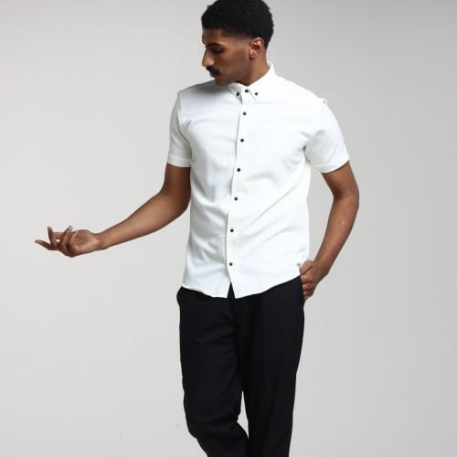 قميص تركي ابيض كم قصير