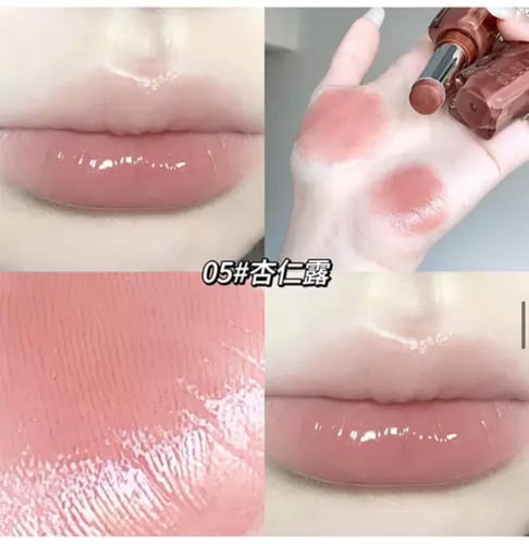 أحمر الشفاه لامع زجاجي خفيف الوزن لشفاه ممتلئة لا...