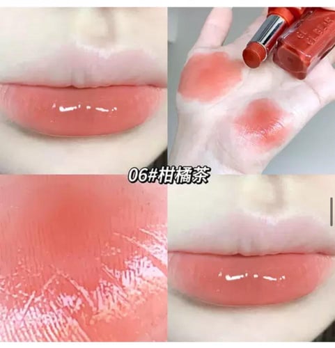 أحمر الشفاه لامع زجاجي خفيف الوزن لشفاه ممتلئة لا...