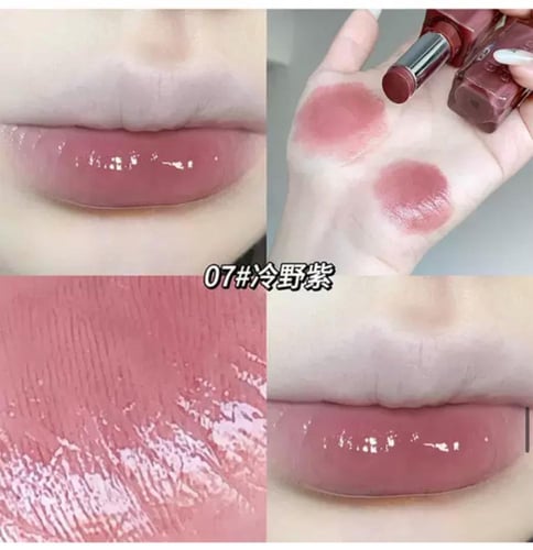 أحمر الشفاه لامع زجاجي خفيف الوزن لشفاه ممتلئة لا...