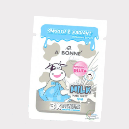 قناع ورقي للوجه بالحليب لترطيب وتفتيح البشرة من A...