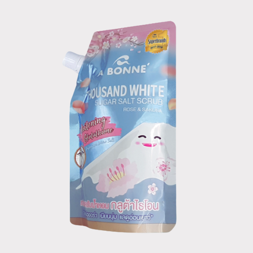 مقشر السكر الأبيض والملح بالورد 50 جرام من ABonne