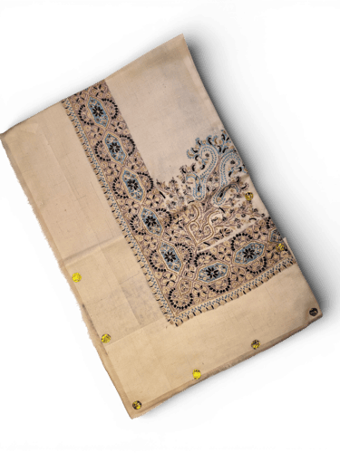 شال صوف كشميري باشمينا VIP ارضية بلون بيج فاتح مطر...