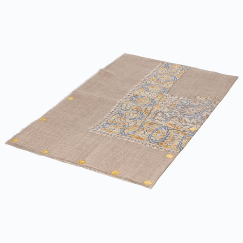 شال صوف كشميري باشمينا VIP ارضية بلون البني الفاتح...